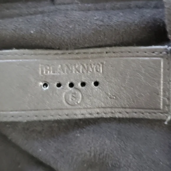 BLANKNYC Drape Front Oversized Jacket Size S Faux Leather Sleeves Lagenlook Chic - Picture 13 of 14